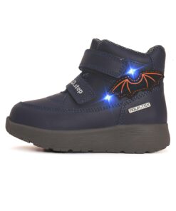 batukai vaikams D.D.Step (Vengrija)  LED tamsiai mėlyni vandeniui atsparūs batai 28-33 d. P083-42246L