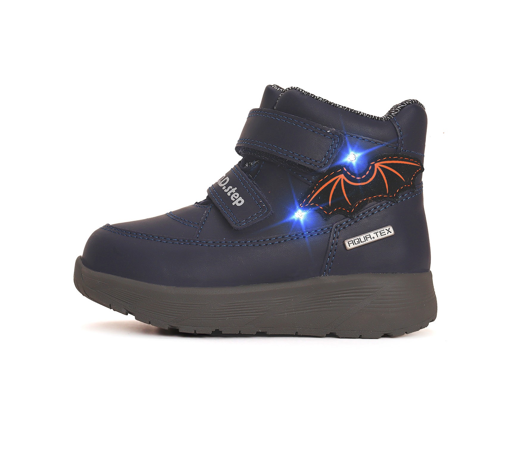 LED tamsiai mėlyni vandeniui atsparūs batai 22-27 d. P083-42246. D.D.Step (Vengrija). Batai vaikams 4 batukai vaikams D.D.Step (Vengrija) LED tamsiai mėlyni vandeniui atsparūs batai 22-27 d. P083-42246