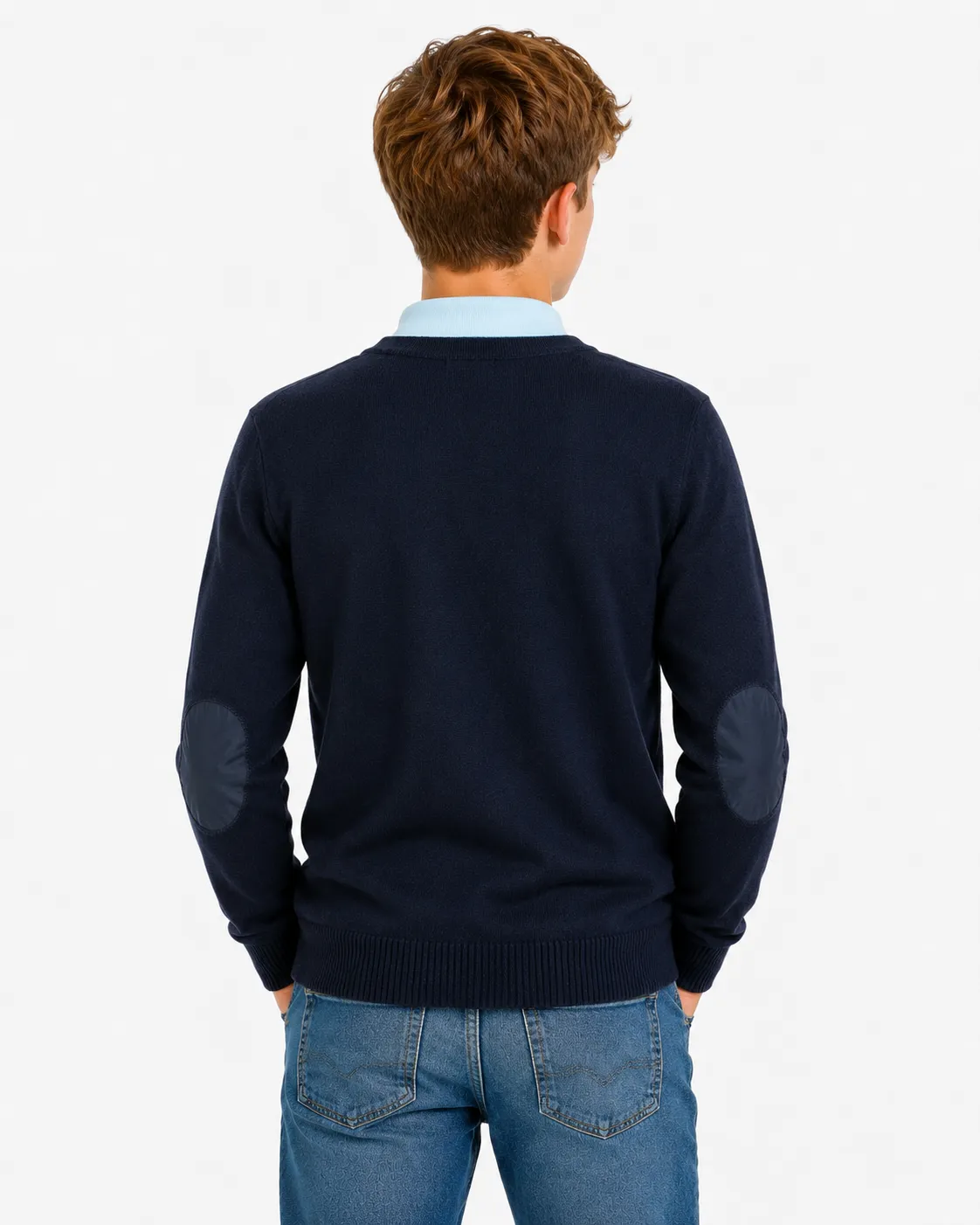 Mėlynas megztinis 170-182 "Unisex". Pasiūta pagal LT Vaikas užsakymą. Mokyklinė apranga 4 batukai vaikams Pasiūta pagal LT Vaikas užsakymą Mėlynas megztinis 170-182 "Unisex"