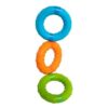 edukaciniai zaislai. Lavinamieji zaislai. FatBrainToys . Sensorinis žaislas „Silly rings“
