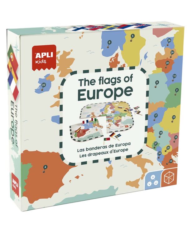 edukaciniai zaislai. Lavinamieji zaislai. Apli Kids . APLI edukacinė dėlionė - Europos vėliavos
