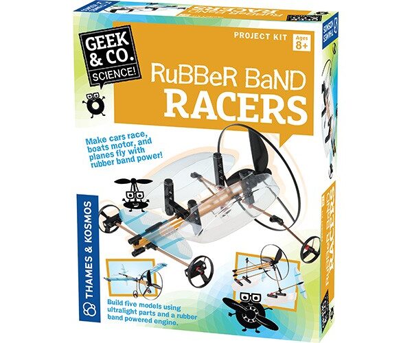edukaciniai zaislai. Lavinamieji zaislai. KOSMOS . Geek&Co mokslinis rinkinys Rubber Band Racers
