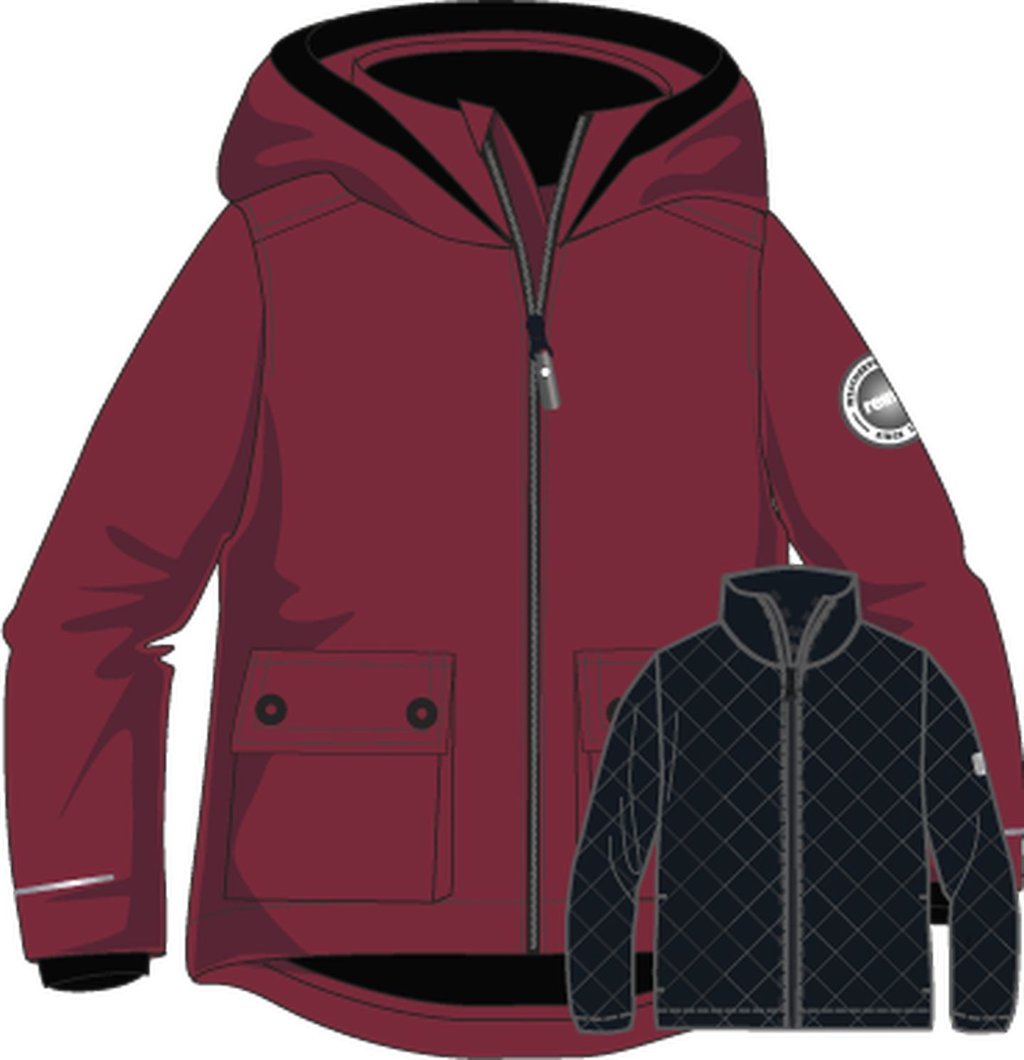 REIMA Syddi Cranberry striukė vaikams 3 Clothes