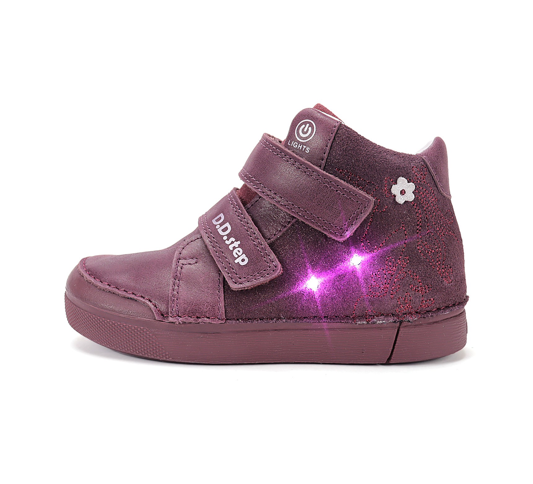 Vyšniniai LED batai 25-30 d. A068-62147M. D.D.Step (Vengrija). Batai vaikams 3 batukai vaikams D.D.Step (Vengrija) Vyšniniai LED batai 25-30 d. A068-62147M