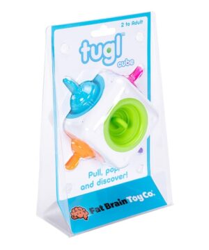 edukaciniai zaislai. Lavinamieji zaislai. FatBrainToys . Sensorinis žaislas - kubas TUGL CUBE
