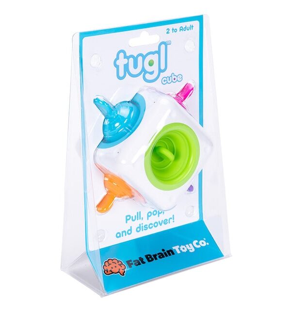 edukaciniai zaislai. Lavinamieji zaislai. FatBrainToys . Sensorinis žaislas - kubas TUGL CUBE