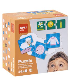 edukaciniai zaislai. Lavinamieji zaislai. Apli Kids . Apli Kids dėlionė „Daiktų kilmė”