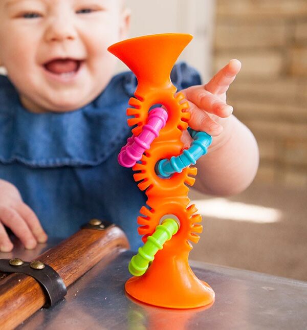 edukaciniai zaislai. Lavinamieji zaislai. FatBrainToys . PipSquigz Loops lipšniukai (oranžinis)