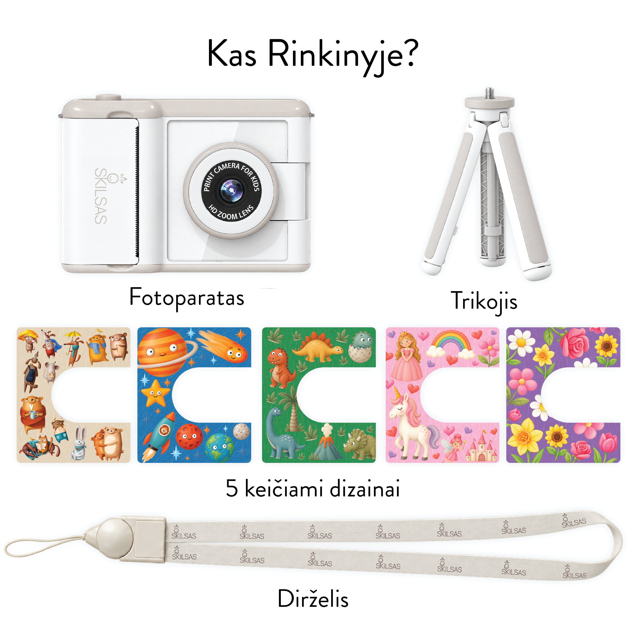 Momentinis fotoaparatas vaikams SKILSAS SK15 su momentinio spausdinimo, fotografavimo ir filmavimo funkcijomis 5 Momentinis fotoaparatas vaikams SKILSAS SK15 su momentinio spausdinimo, fotografavimo ir filmavimo funkcijomis - Image 4
