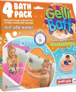 Zimpli Kids Gelli Baff Orange & Pink 600 g – spalvingas želė vonios žaidimas vaikams, 4 pakuotės 1 zimpli kids gelli baff orange pink 600 g spalvingas zele vonios zaidimas vaikams 4 pakuotes 1