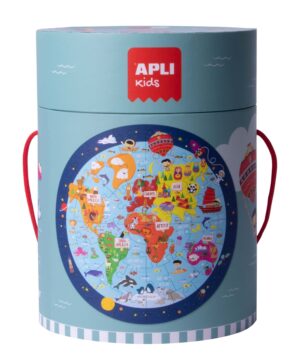 Rato formos dėlionė „Worldmap“ - Apli Kids 1 edukaciniai zaislai. Lavinamieji zaislai. Apli Kids . Rato formos dėlionė „Worldmap“