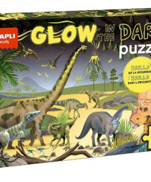 Tamsoje šviečianti dėlionė – Dinozaurai - Apli Kids 1 edukaciniai zaislai. Lavinamieji zaislai. Apli Kids . Tamsoje šviečianti dėlionė – Dinozaurai
