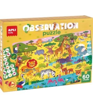 edukaciniai zaislai. Lavinamieji zaislai. Apli Kids . Pastabumo dėlionė – Savana