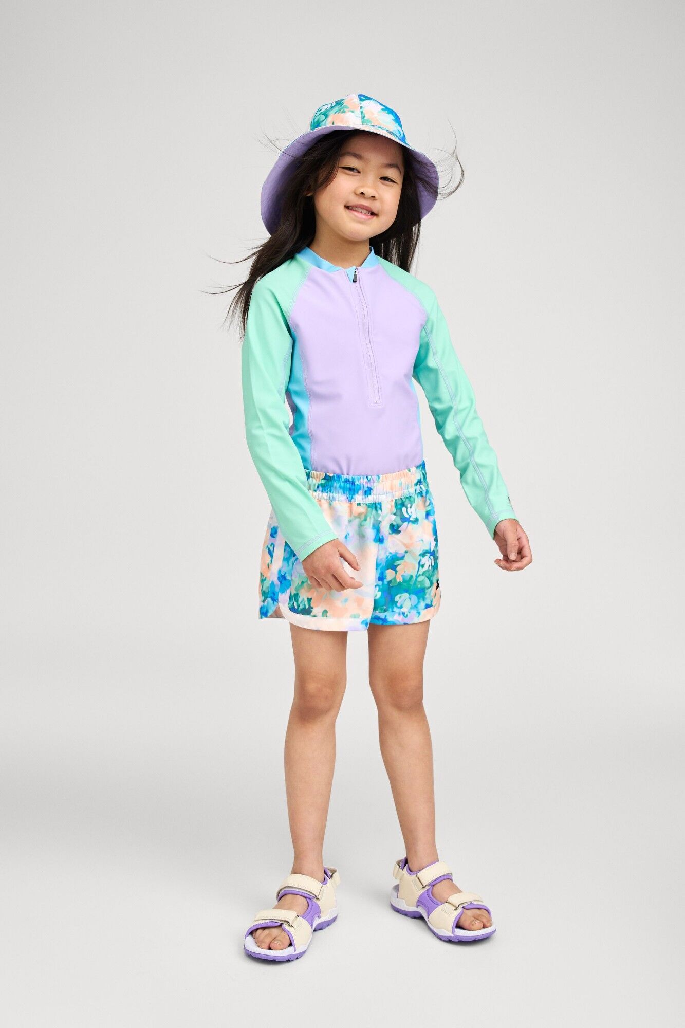 REIMA Aallot rinkinys vaikams 6 Swim suit REIMA Aallot 5200421C Blooming Lilac 5450