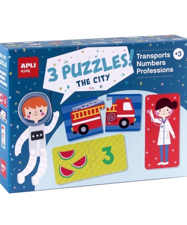 edukaciniai zaislai. Lavinamieji zaislai. Apli Kids . APLI Kids 3 žaidimai: Miestas - transportas