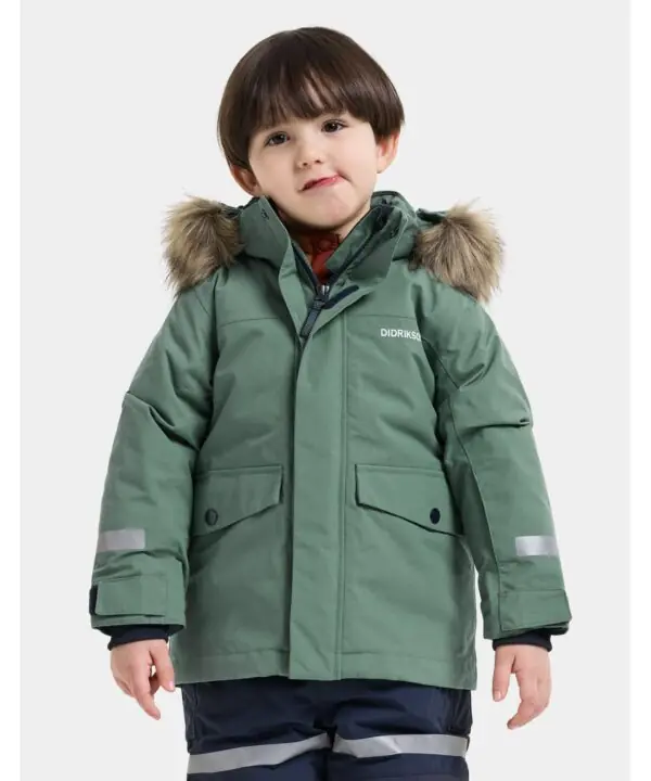 Didriksons žieminė parka BJÄRVEN KIDS PARKA 5 - Dark Moss (Išankstinis užsakymas)