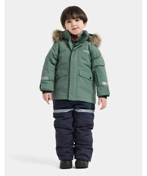 Alternative view of Didriksons žieminė parka BJÄRVEN KIDS PARKA 5 - Dark Moss (Išankstinis užsakymas)