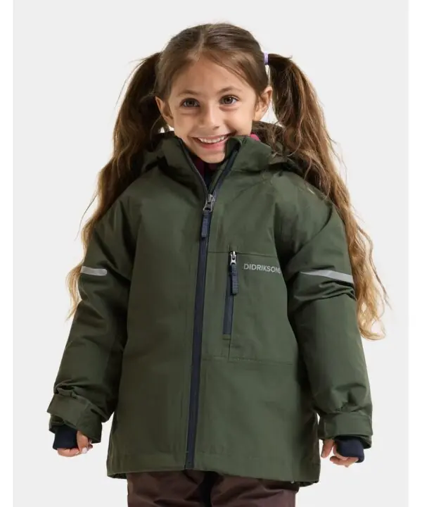 Didriksons žieminė striukė FALKEN KIDS JKT 2 - Deep Green (Išankstinis užsakymas)