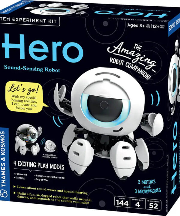 edukaciniai zaislai. Lavinamieji zaislai. KOSMOS . Į garsą reaguojantis robotas – Herojus