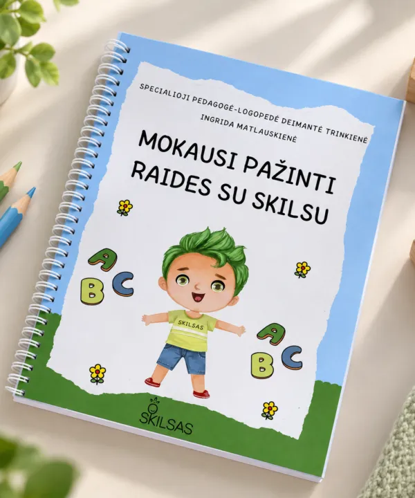 Lavinamoji knyga „Mokausi pažinti raides su Skilsu“