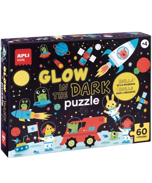 edukaciniai zaislai. Lavinamieji zaislai. Apli Kids . Tamsoje šviečianti dėlionė „Dark Space”