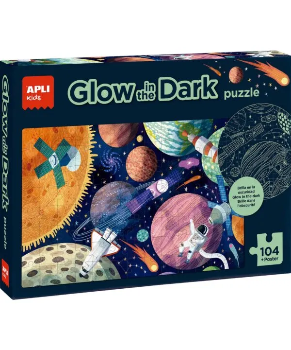 edukaciniai zaislai. Lavinamieji zaislai. Apli Kids . Tamsoje šviečianti dėlionė „Solar System”