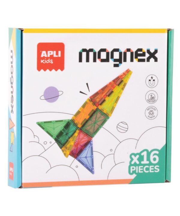 edukaciniai zaislai. Lavinamieji zaislai. Apli Kids . APLI Magnetinis konstruktorius „Magnex“ (16 d.)