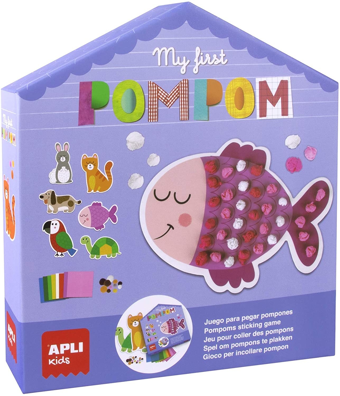 Kūrybinis rinkinys Mano pirmasis pomponų menas - Apli Kids 3 edukaciniai zaislai. Lavinamieji zaislai. Apli Kids . Kūrybinis rinkinys Mano pirmasis pomponų menas