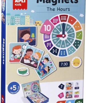 edukaciniai zaislai. Lavinamieji zaislai. Apli Kids . Magnetinis žaidimas-dėlionė „Valandos”