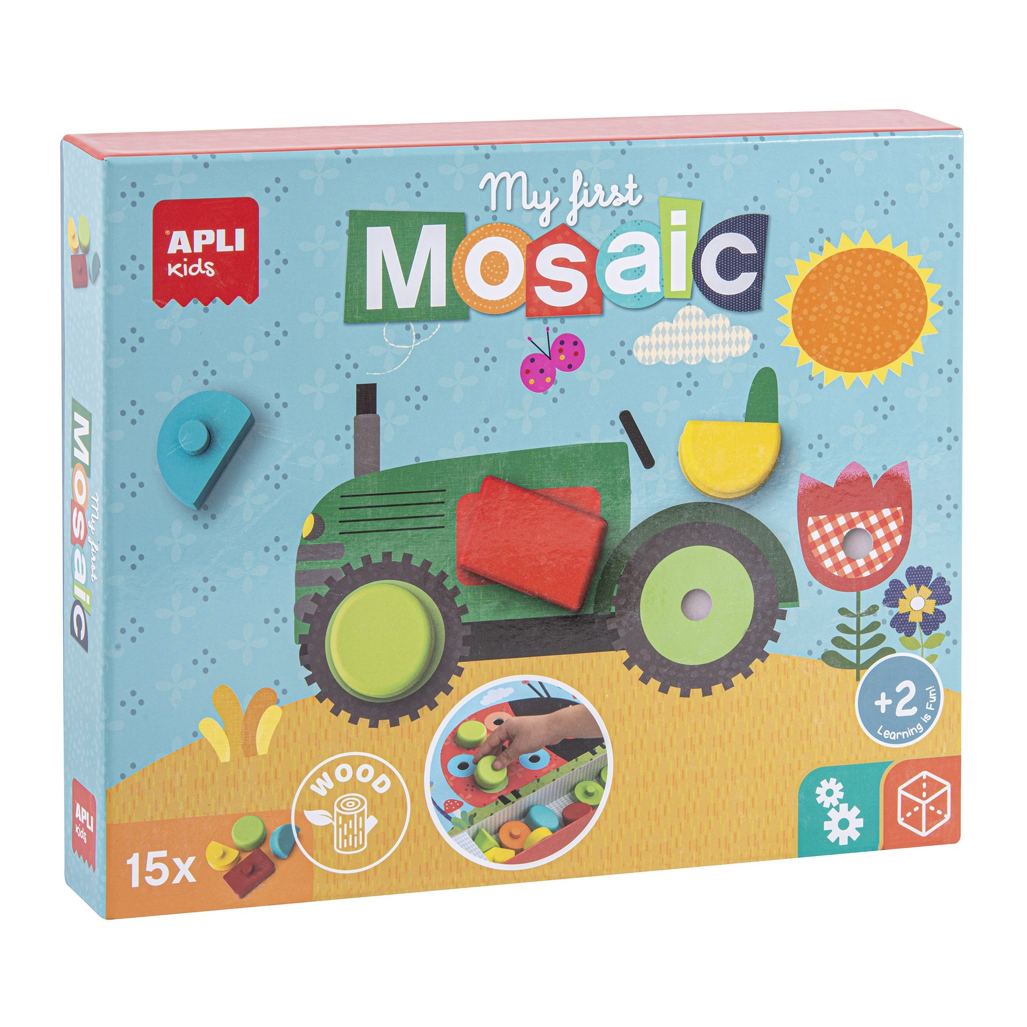 Mokomasis žaidimas-dėlionė „Mano pirmoji medinė mozaika“ - Apli Kids 3 edukaciniai zaislai. Lavinamieji zaislai. Apli Kids . Mokomasis žaidimas-dėlionė „Mano pirmoji medinė mozaika“