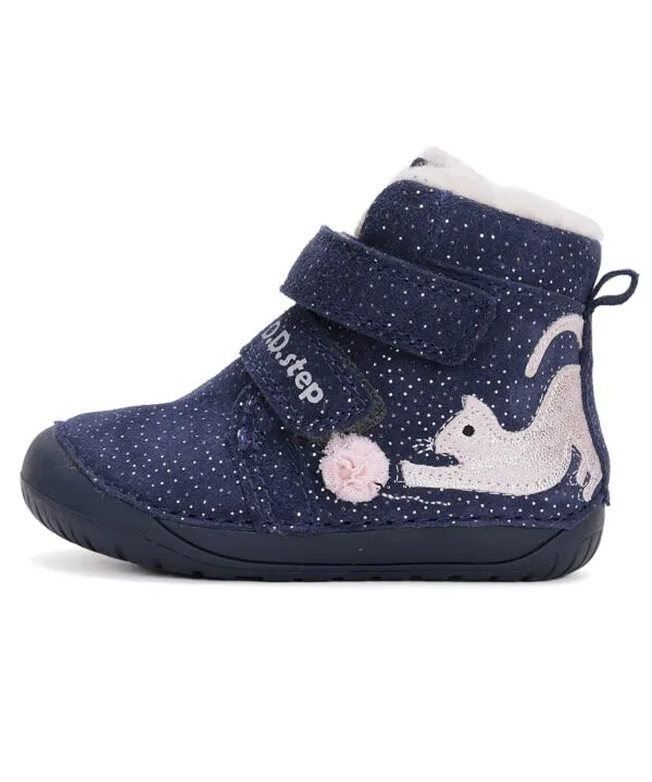 batukai vaikams D.D.Step (Vengrija)  Barefoot batai su dirbtinio kailio pamušalu 20-25 d. W070-42110