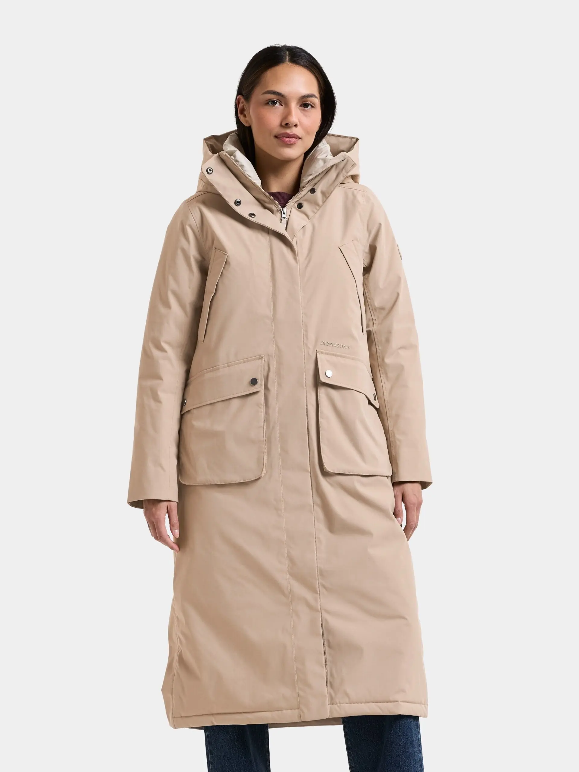 Didriksons moteriška ilga žieminė parka MELODY WNS PARKA LONG - Beige (Išankstinis užsakymas) 6 Didriksons MELODY moteriška parka Beige