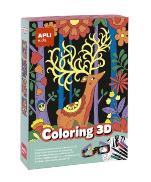 edukaciniai zaislai. Lavinamieji zaislai. Apli Kids . APLI Kids 3D spalvinimo rinkinys su akiniais – Gyvūnai