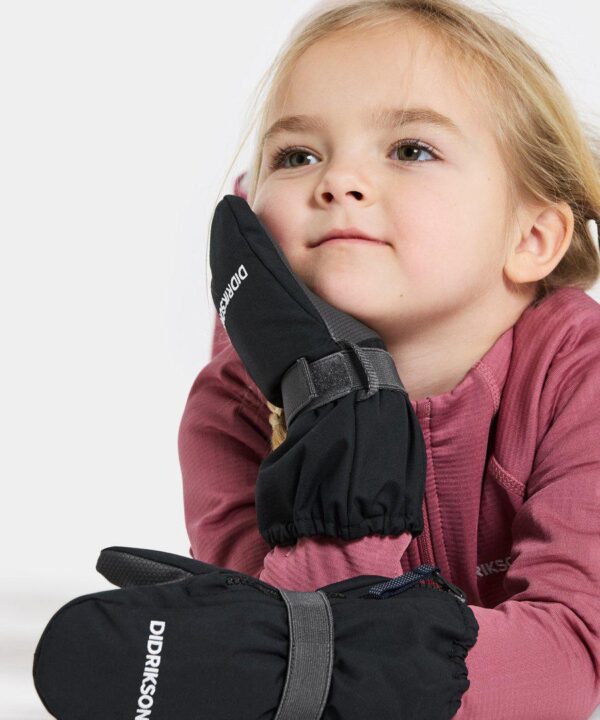 Didriksons žieminės pirštinės su užtrauktuku BIGGLES ZIP MITTEN 9 - Black