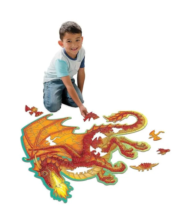 edukaciniai zaislai. Lavinamieji zaislai. Mindware . PAŽEISTA PAKUOTĖ: Grindų dėlionė „Dragon“