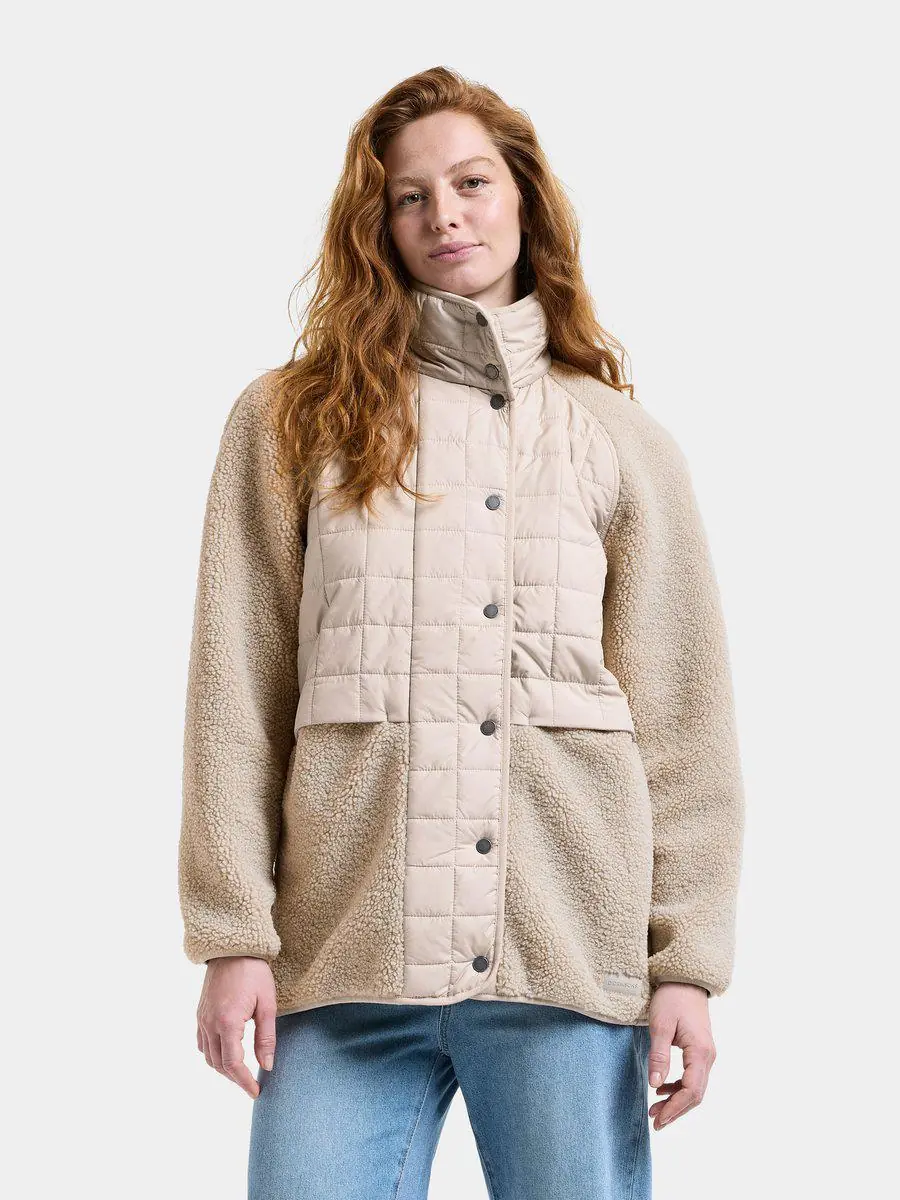 Didriksons moteriškas pūkuotas flisinis švarkas HAZEL WNS JKT 2 - Clay Beige