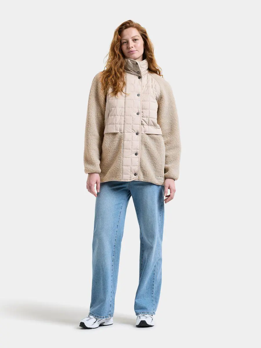 Didriksons moteriškas pūkuotas flisinis švarkas HAZEL WNS JKT 2 - Clay Beige (Išankstinis užsakymas) - Image 2