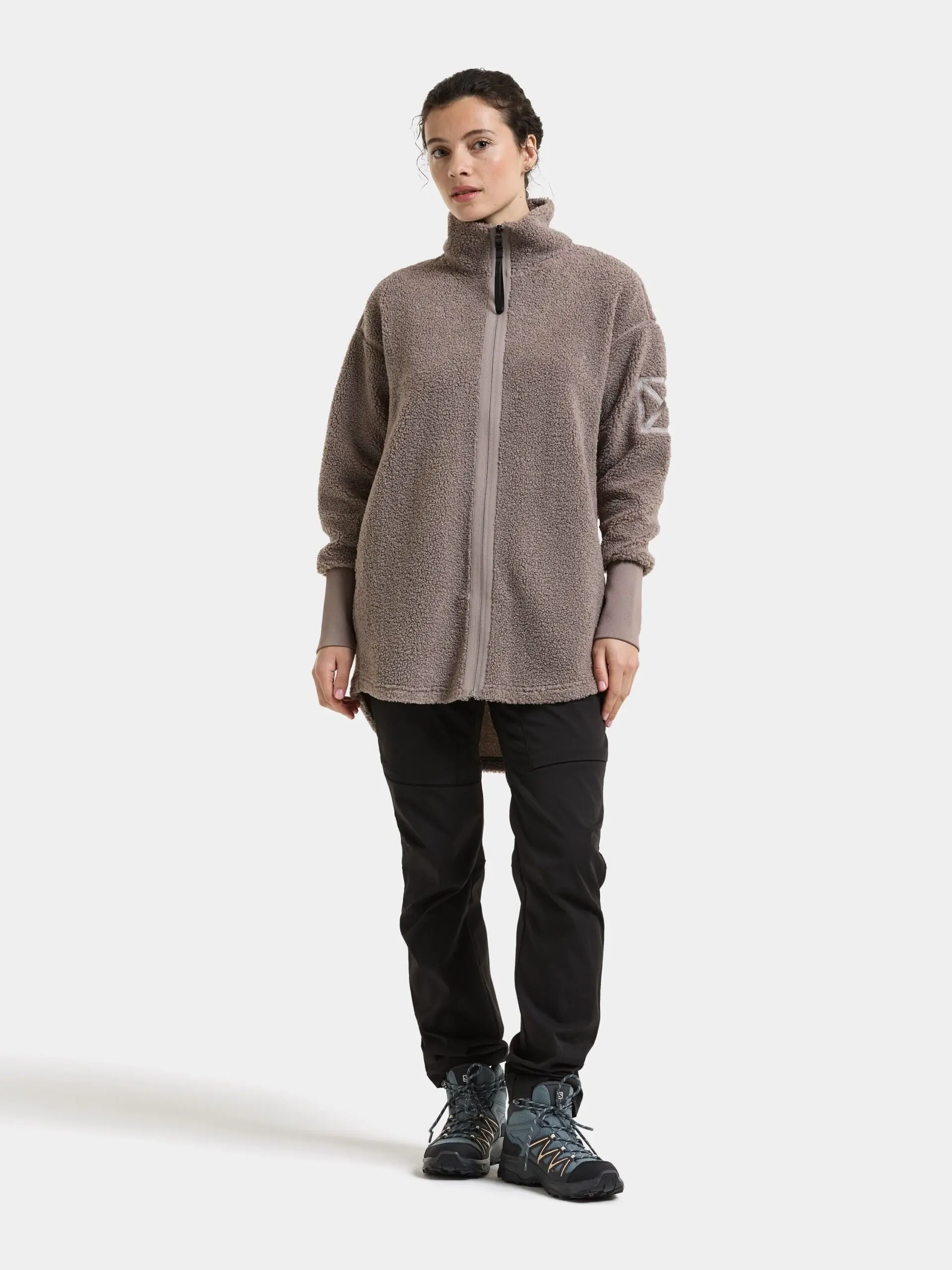Didriksons moteriškas pūkuoto flisio džemperis SALLY WNS FULL-ZIP - Ash Brown (Išankstinis užsakymas) 6 Didriksons SALLY moteriškas džemperis Ash Brown