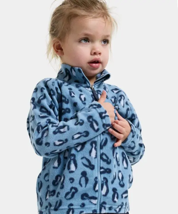 Didriksons džemperis su užtrauktuku MONTE PRINTED KIDS FULL-ZIP 11 - Penguino Blue