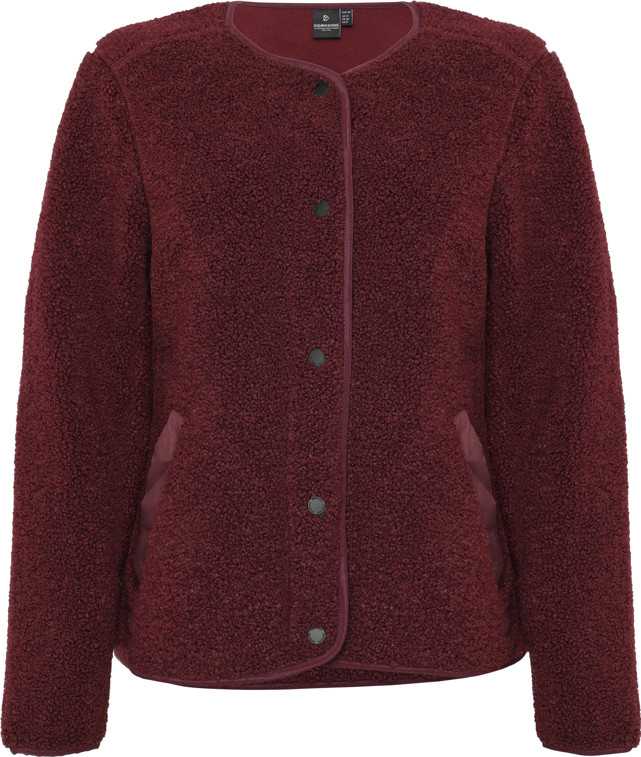 Didriksons moteriškas pūkuoto flisio džemperis su sagomis SELMA WNS JACKET - Old Rust (Išankstinis užsakymas) 3 Didriksons SELMA moteriškas džemperis Old Rust