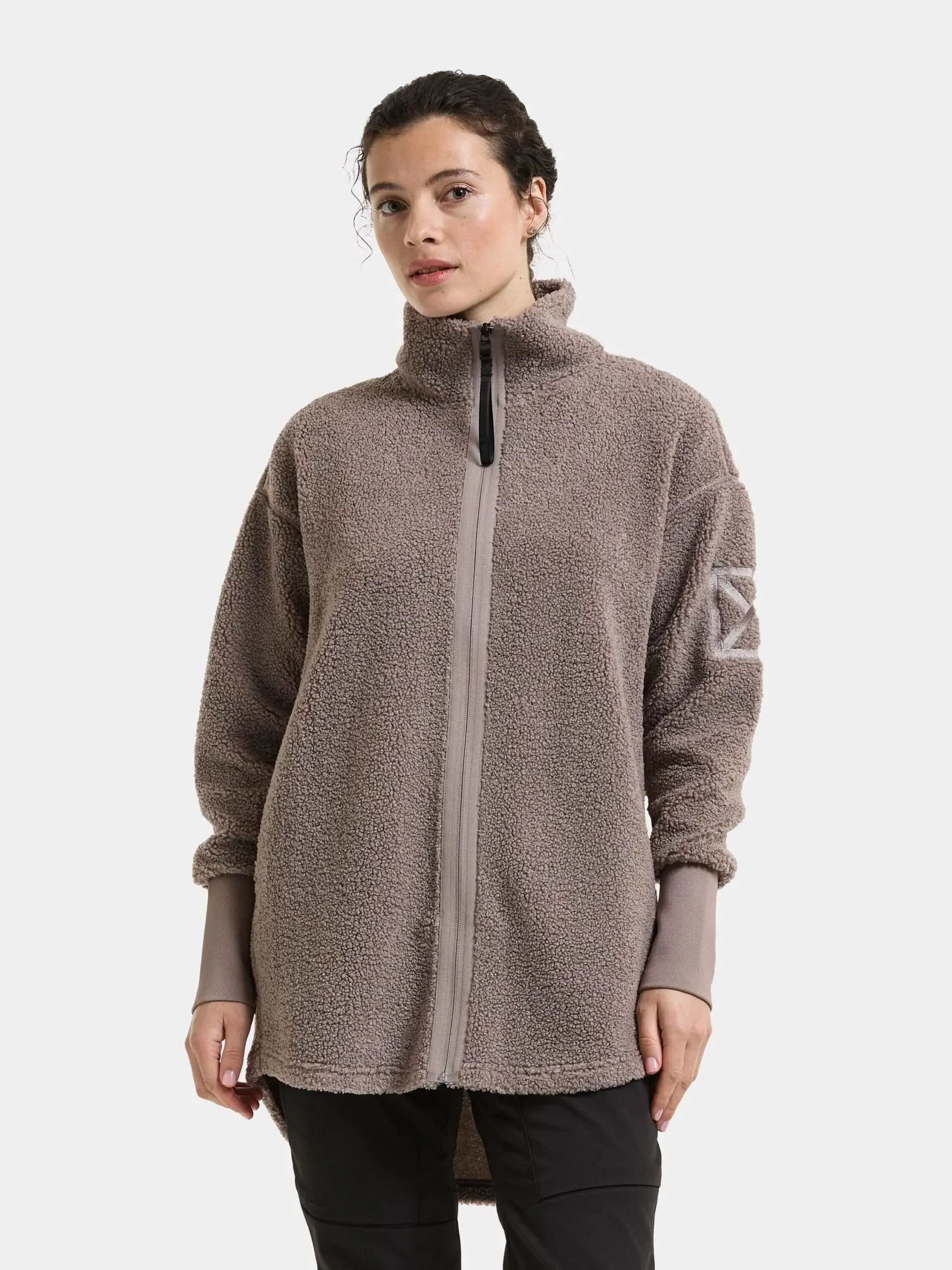 Didriksons moteriškas pūkuoto flisio džemperis SALLY WNS FULL-ZIP - Ash Brown (Išankstinis užsakymas) 5 Didriksons SALLY moteriškas džemperis Ash Brown